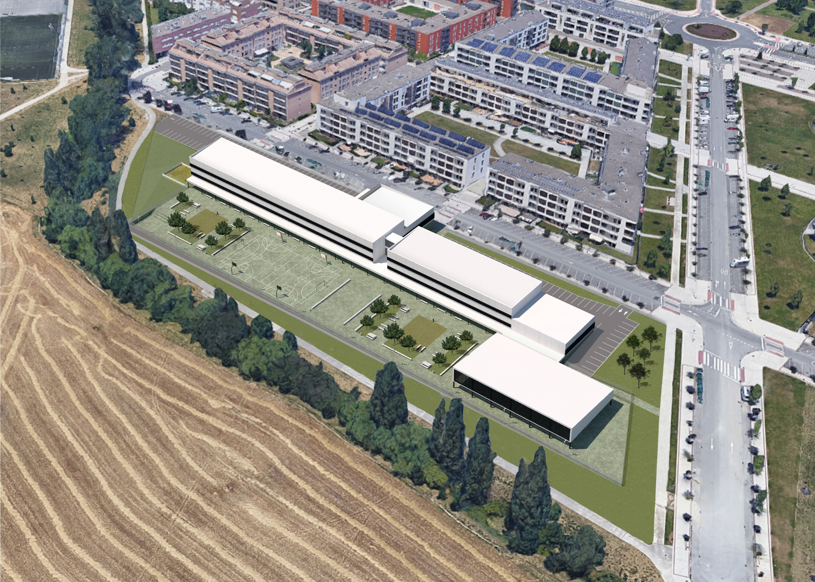 Proyecto de ampliación del instituto de educación secundaria en Sarriguren, Valle de Egües (Navarra)