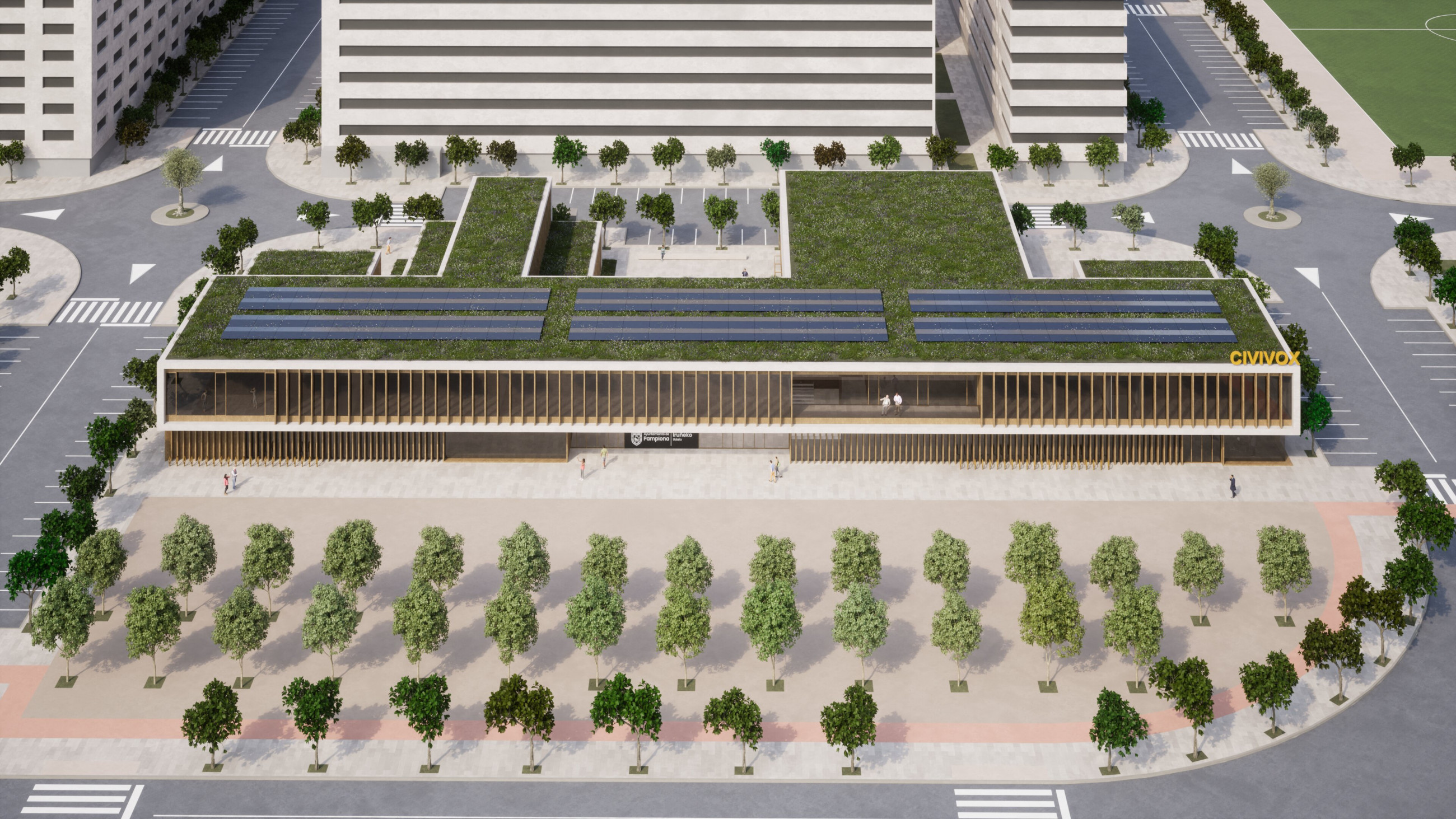 Nueva biblioteca y Civivox de Erripagaña, Pamplona (Navarra)